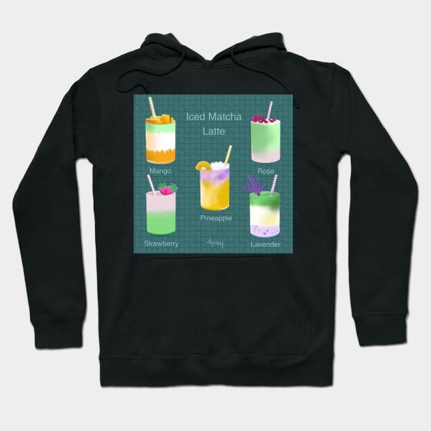 Iced Matcha Latte Hoodie by MarcyBrennanArt